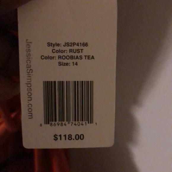 Jessica Simpson dress rust orange never worn - Picture 2 of 7